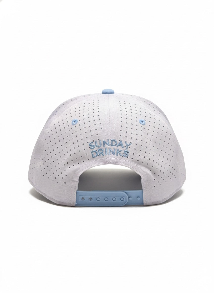 Guys Being Dudes – White & Baby Blue Golf Hat by Sunday Drinks