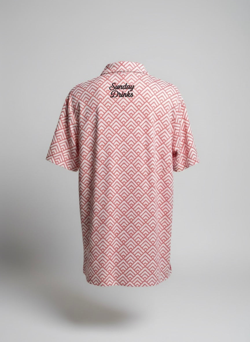 Sunday Sunset – Sunset-Inspired Pattern Golf Polo by Sunday Drinks, Premium Breathable Performance Shirt for Men, Stylish Summer Sportswear for Golf and Lifestyle