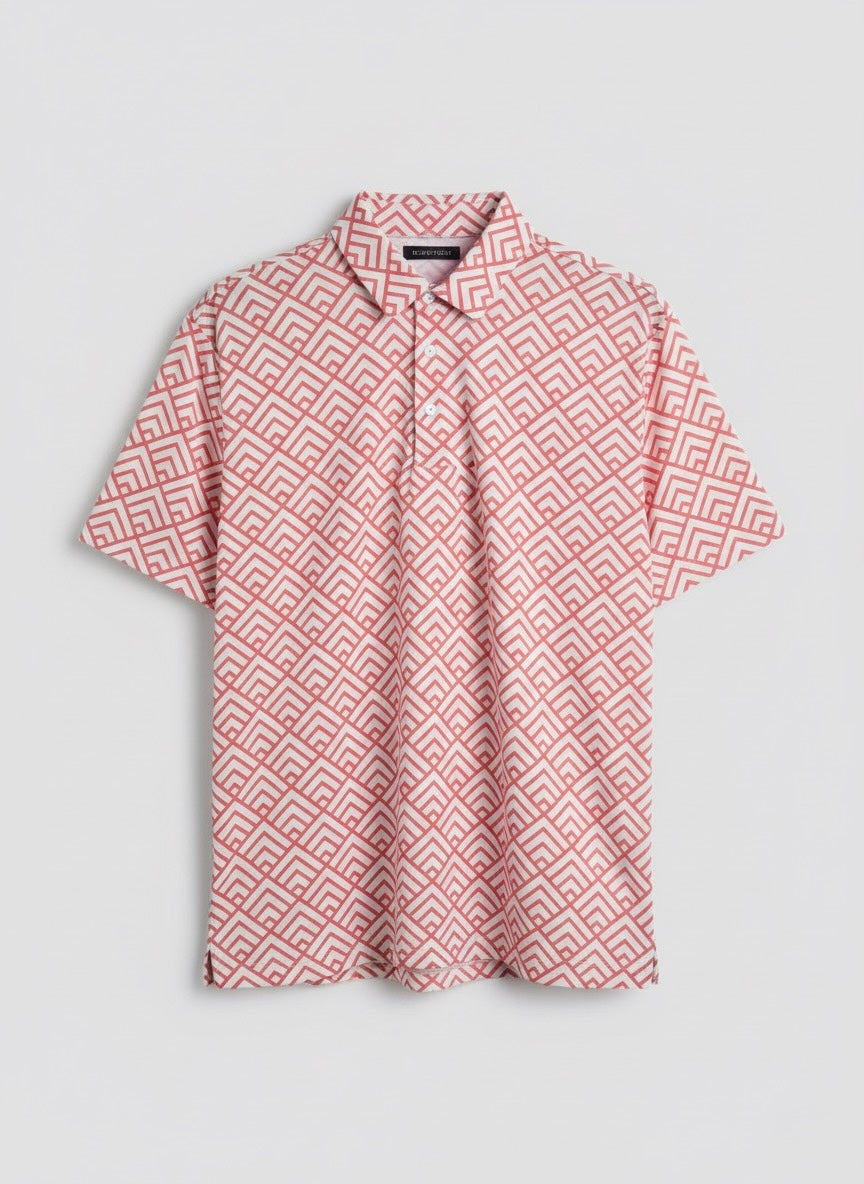 Sunday Sunset – Sunset-Inspired Pattern Golf Polo by Sunday Drinks, Premium Breathable Performance Shirt for Men, Stylish Summer Sportswear for Golf and Lifestyle