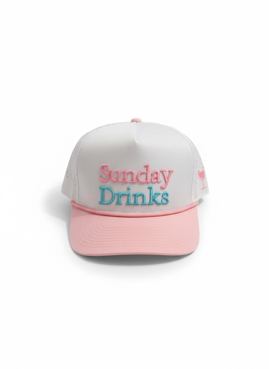 Par-tee Pink – Fun Pink Golf Cap by Sunday Drinks, Adjustable Unisex Sports Hat for Golf, Outdoor Summer Active Lifestyle