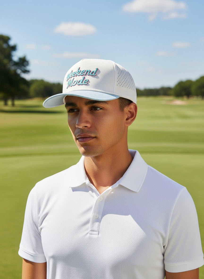 Weekend Mode – Relaxed Fit Sunday Drinks Golf Hat, Adjustable Unisex Sports Cap for Golf, Outdoor Sun Protection Headwear