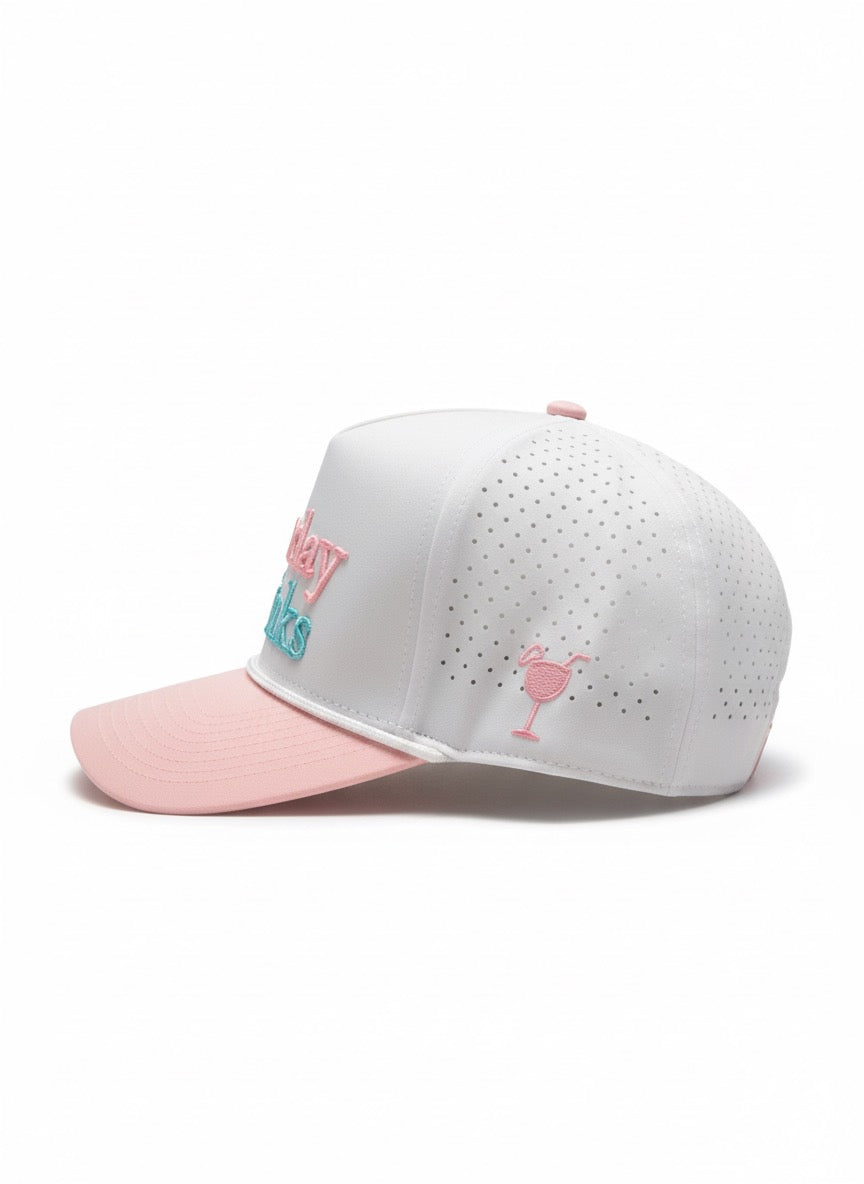 Par-tee Pink – Fun Pink Golf Cap by Sunday Drinks, Adjustable Unisex Sports Hat for Golf, Outdoor Summer Active Lifestyle
